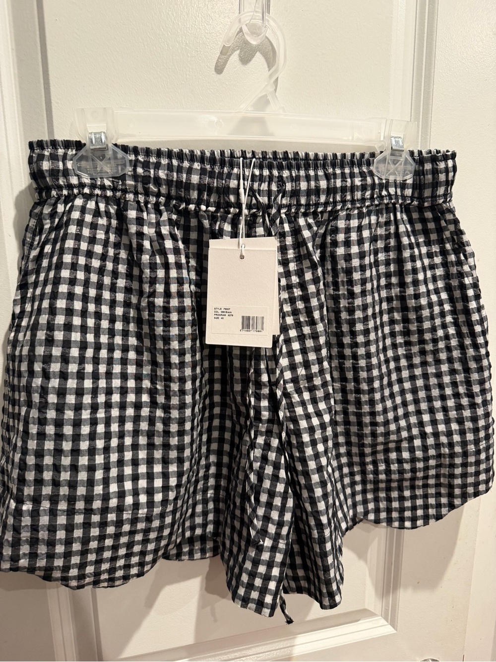Ganni Gingham Seersucker Shorts -Size 40 - Picture 5 of 11